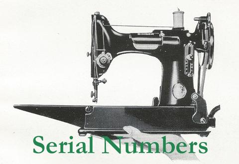Singer serial numbers to model number